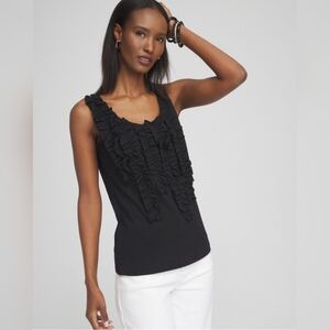 NWT/ CHICO'S /SIZE 2 ( Large ) 3D RUFFLE FRONT TANK /